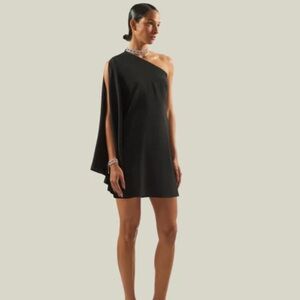 Black one shoulder dress, size 00